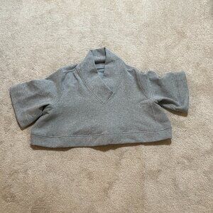 Lululemon Know Your Angles Crop Top Poncho Heathered Gray Oversize Large